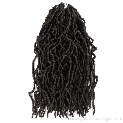 Wholesale Afro Synthetic New locs 18 14 24 36 inches Crochet New Faux Locs Synthetic Hair  Locs With Wrapping Hair Curly Tips